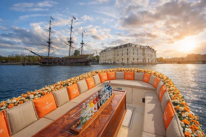 رحلة نهر أمستردام الفاخرة + خيار المشروبات والوجبات الخفيفة غير المحدودة